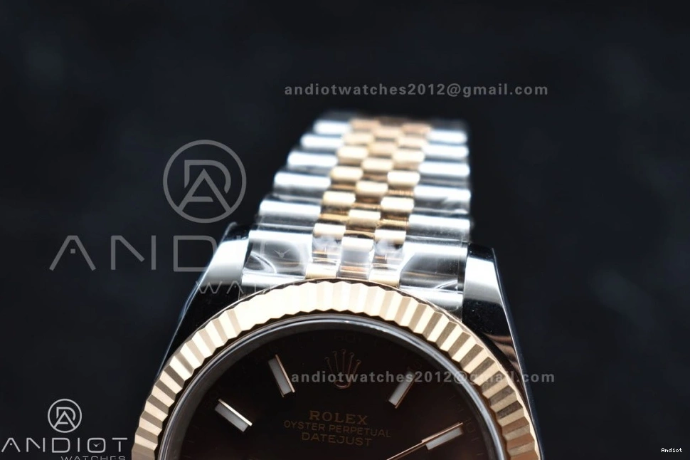 1:1 Best 904L SS Dial Stick Bracelet VR3235 on Steel Clean Edition Brown 41 DateJust RG 126333 Jubilee 0409